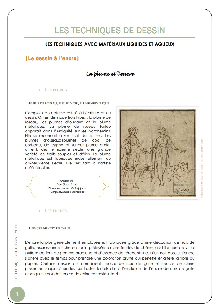 LES TECHNIQUES DE DESSIN 